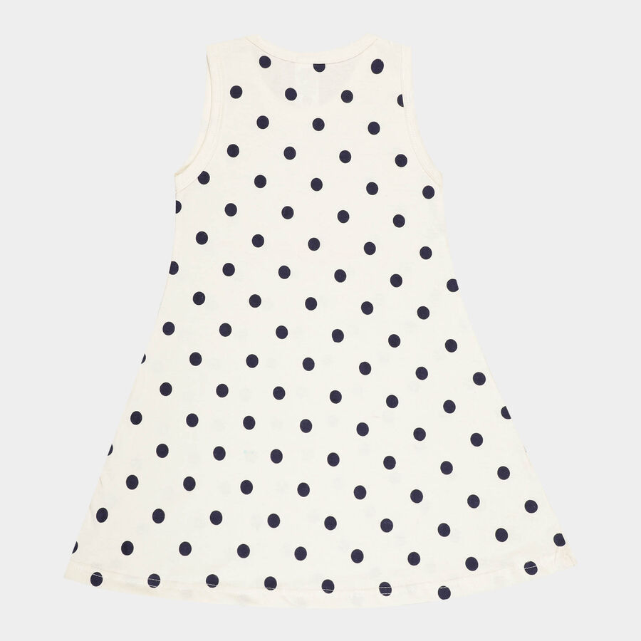 Girls Cotton Frock, Off White, large image number null