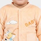 Infants' Peach Round Neck Graphic Print Baba Suit, Peach, small