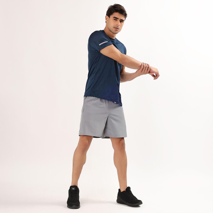 Men's Deep Midnight Navy Crew Neck Athleisure T-Shirt, गहरा नीला, large image number null