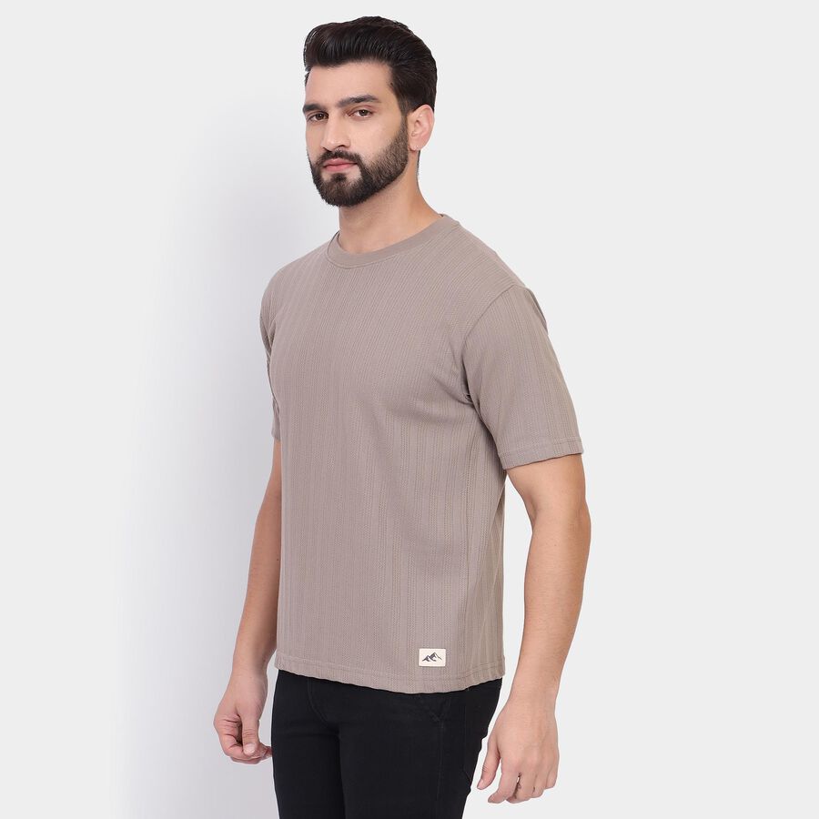 Men's Round Neck Half Sleeves T-Shirt , Rust, large image number null