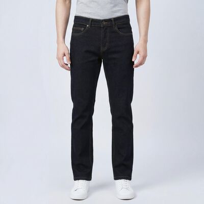Men's Navy Blue Slim Fit Washed Jeans