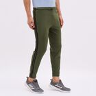Men's Olive Green Slim Fit Side-Striped Track Pants, ओलिव, small image number null