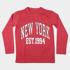 Boys Pink Crew Neck Regular T-Shirt, Pink, small