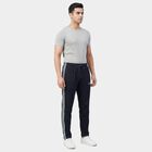Men's Navy Blue Regular Fit Drawstring Track Pants, Navy Blue, small