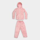 Girls Soft Pink Heart Print Long Sleeve Casual Hipster Set, हल्का गुलाबी, small image number null