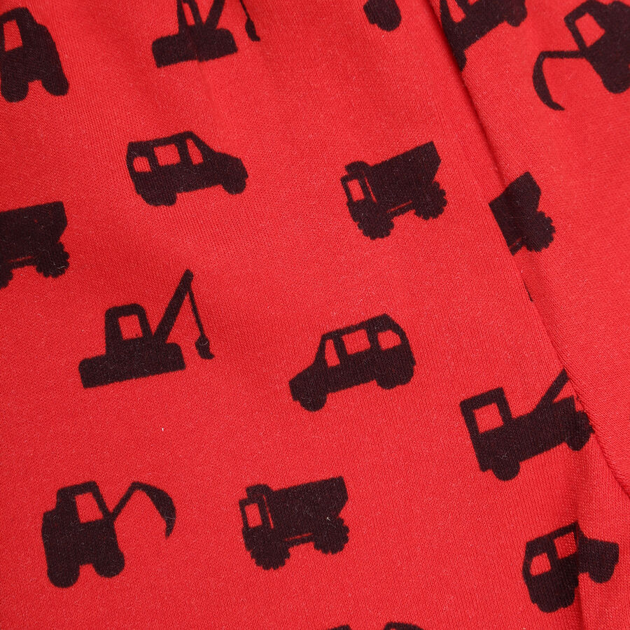 Infants Cotton Printed Pyjama, Red, large image number null