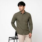 Men's Olive Green Casual Shirt, ओलिव, small