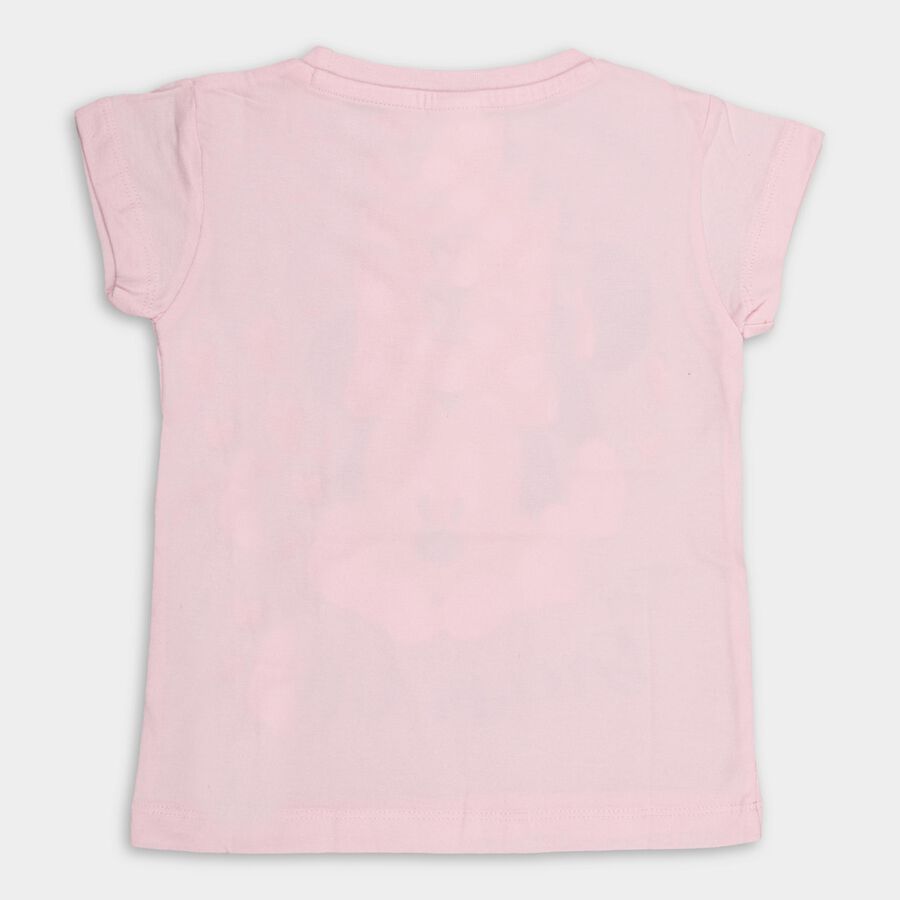 Girls' Cotton T-Shirt, Light Pink, large image number null