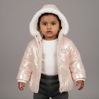 Infants Light Pink Round Casual Jacket, हल्का गुलाबी, small image number null