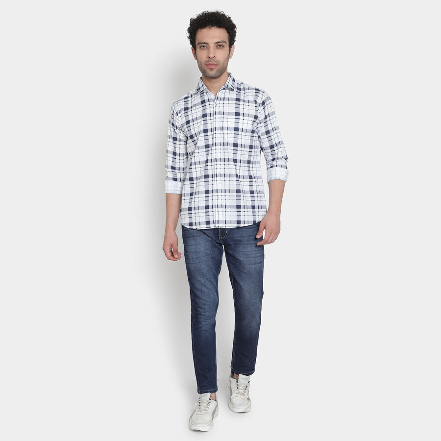 Cotton Checks Casual Shirt, White, large image number null