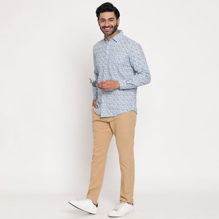 Cotton Printed Casual Shirt, Light Blue, large image number null