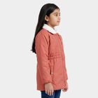 Girls' Pink Fur Collar Puffer Jacket, Pink, small