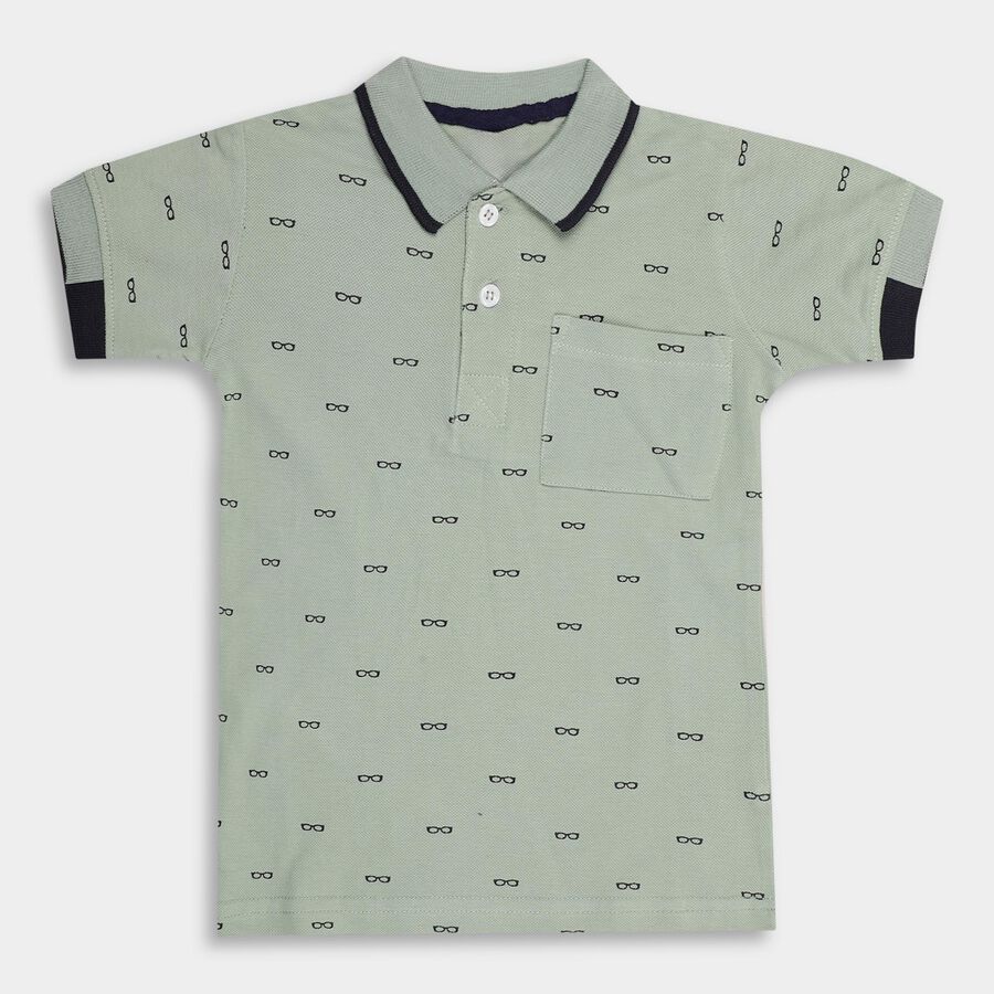 Boys' 100% Cotton Half Sleeves T-Shirt , Light Green, large image number null