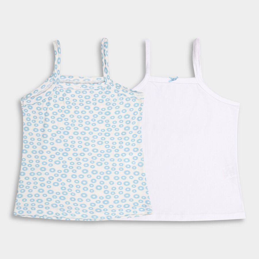 Girls' 100% Cotton Vest (Pack of 2), Off White, large image number null