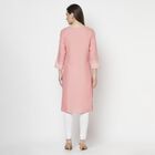 Printed Straight Kurta, Pink, small image number null