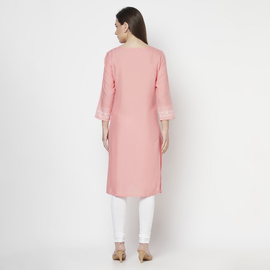 Printed Straight Kurta, Pink, large image number null