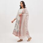 Women's Soft Ivory White Floral Printed Ethnic Set, Light Blue, small image number null