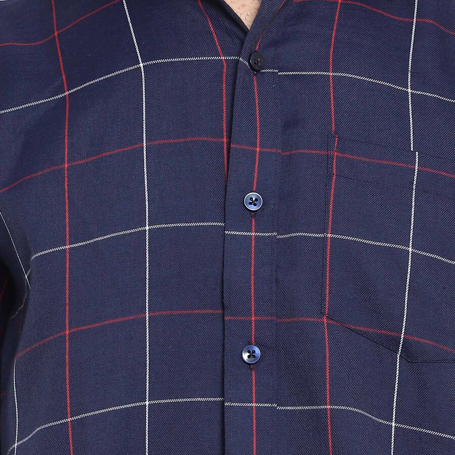 Checks Formal Shirt, Navy Blue, large image number null