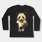 Boys Jet Black Round Neck Casual T-Shirt, काला, small image number null