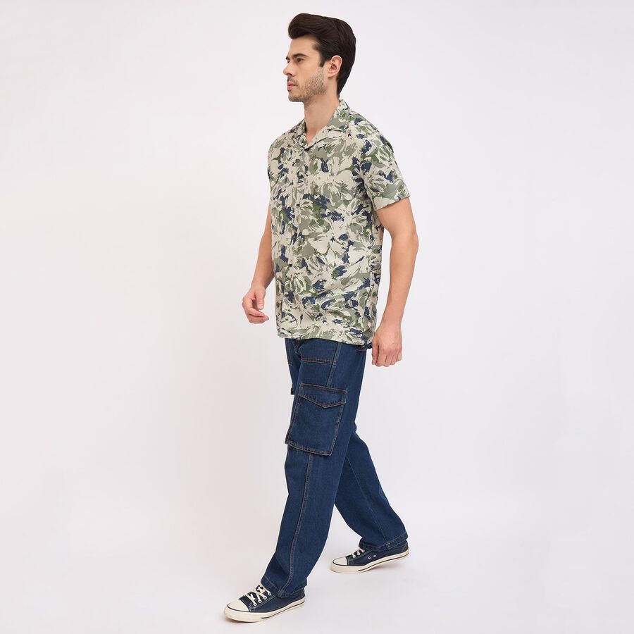Men's Regular Collar Casual Shirt, Off White, large image number null
