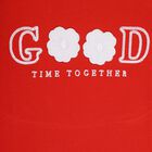 Girls' 100% Cotton T-Shirt, Red, small