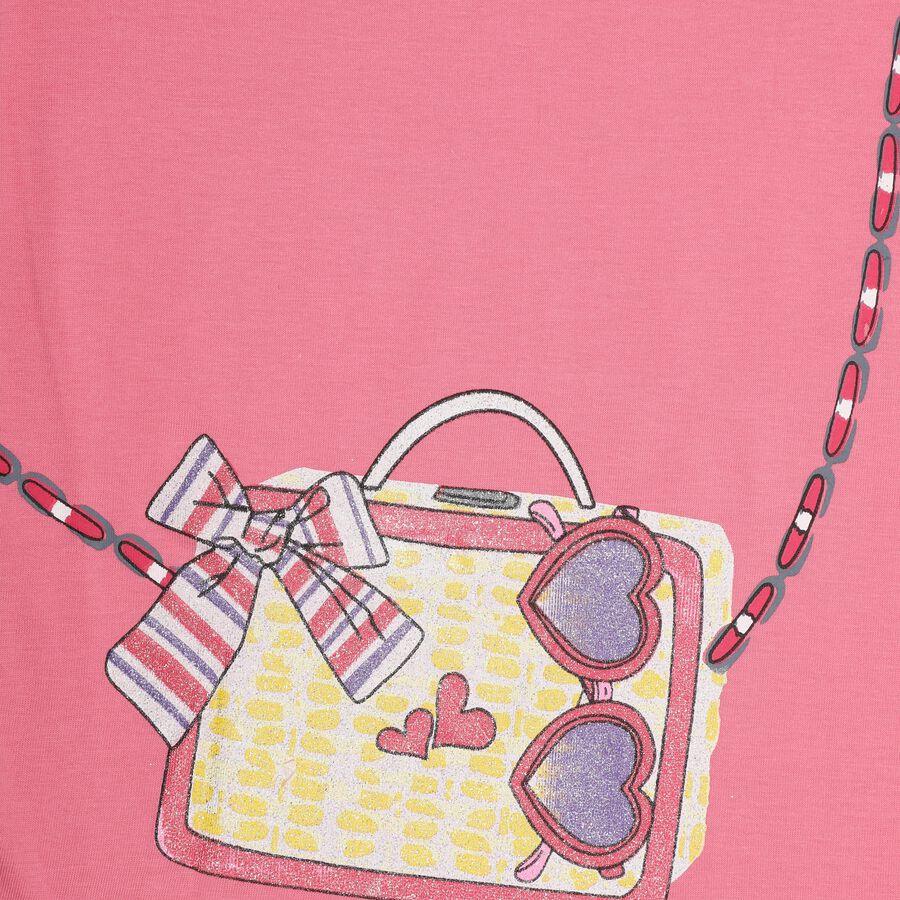 Girls' 100% Cotton T-Shirt , Fuchsia, large