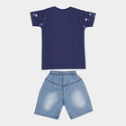 Boys Cotton Baba Suit, Navy Blue, small image number null