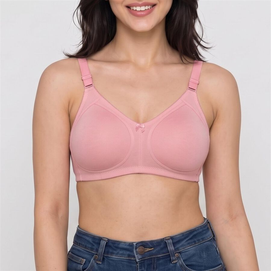 Women's Lilac Cotton Blend V-Neck Bralette Bra, Lilac, large