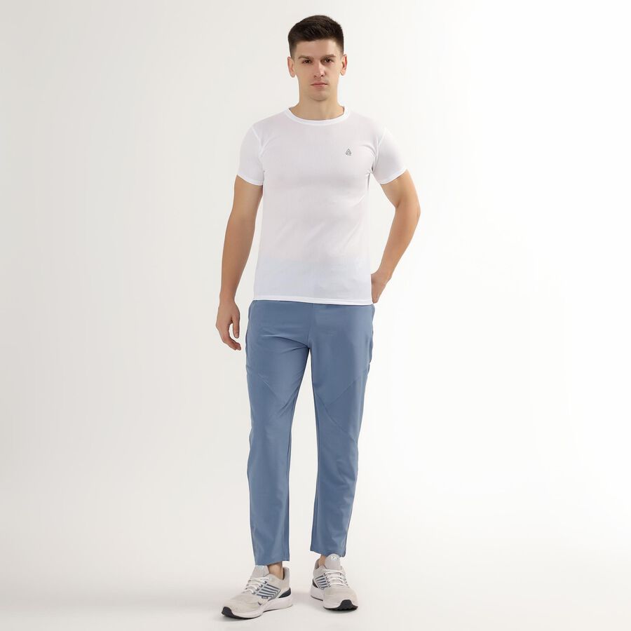 Men's Snow White Crew Neck Slim Fit Drifit T-Shirt, सफ़ेद, large