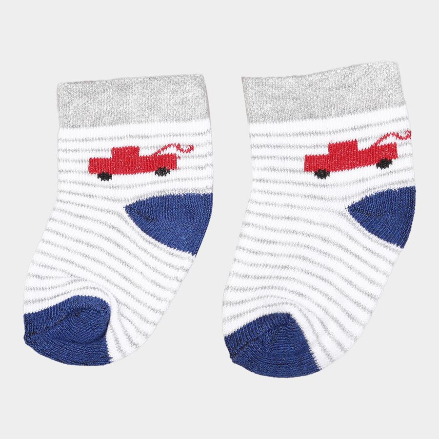 Infants Cotton Solid Socks, Mid Blue, large image number null