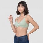 Women's Mint Green Cotton Blend Regular Bralette Bra, Light Green, small