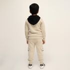 Boys' Beige Hooded Half-Zip Baba Suit, Beige, small image number null