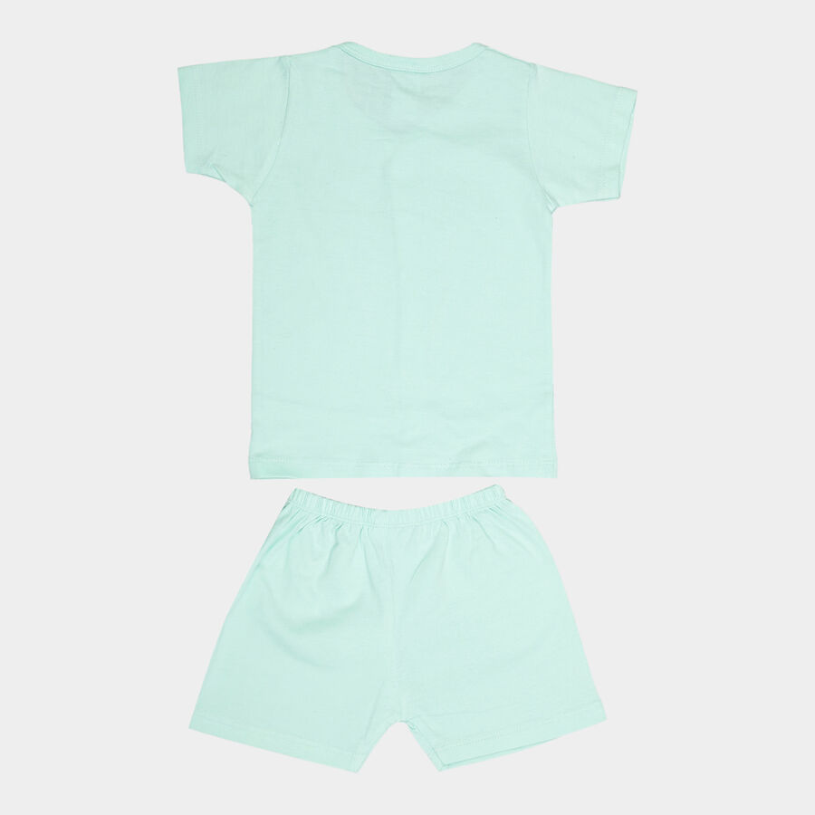 Infants Cotton Front Open Baba Suit, Light Green, large image number null