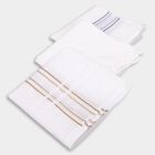 Men's White Cotton Striped Handkerchief Pack of 3, White, small