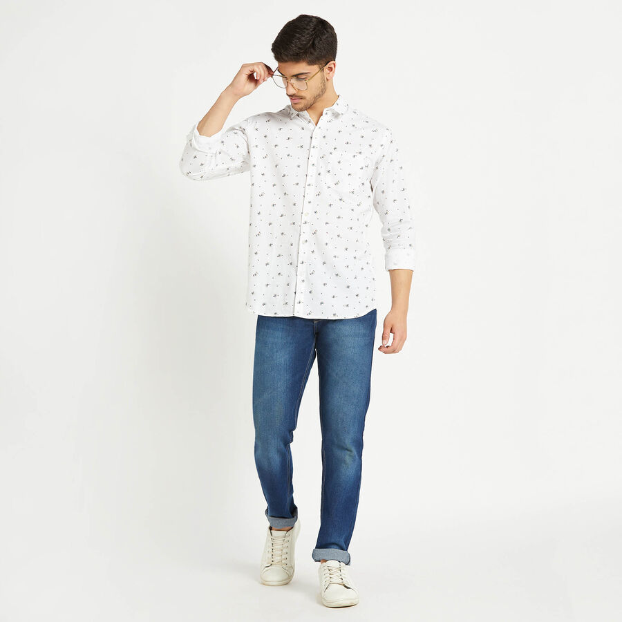 Cotton Printed Casual Shirt, White, large image number null