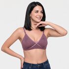 Women's Purple V-Neck Bralette Bra, बैंगनी, small