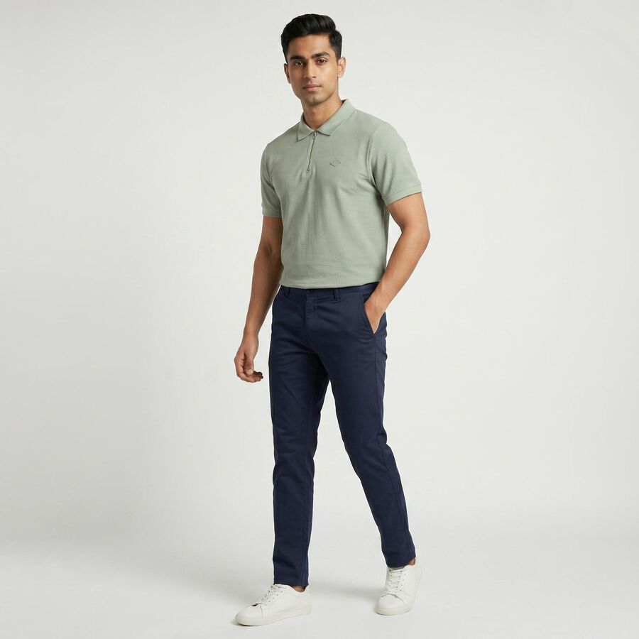 Men's Sage Green Polo Neck Solid Polo T-Shirt, हल्का हरा, large