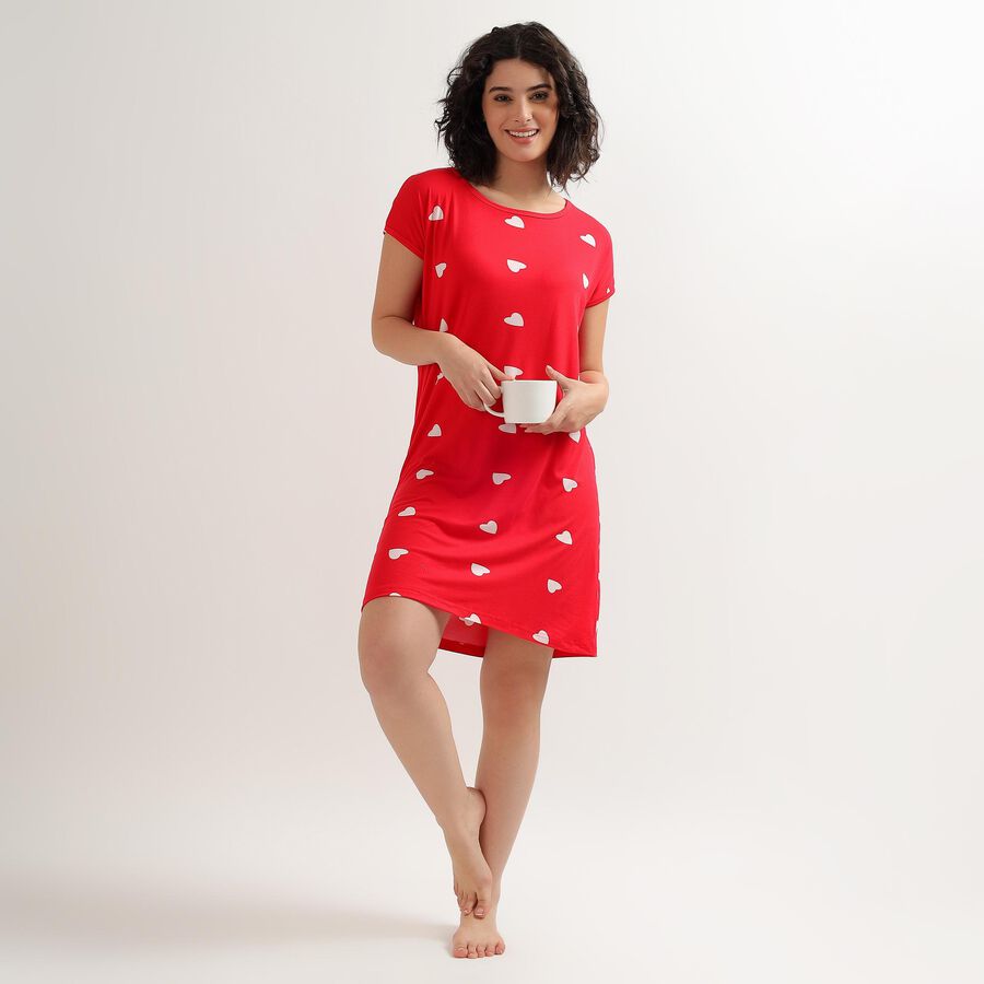 Ladies' Nighty, लाल, large image number null