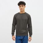 Men's Dark Charcoal Grey Crew Neck Casual Sweatshirt, Dark Grey, small image number null