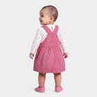 Girls' Purple Floral Embroidered Fit and Flare Frock, Purple, small