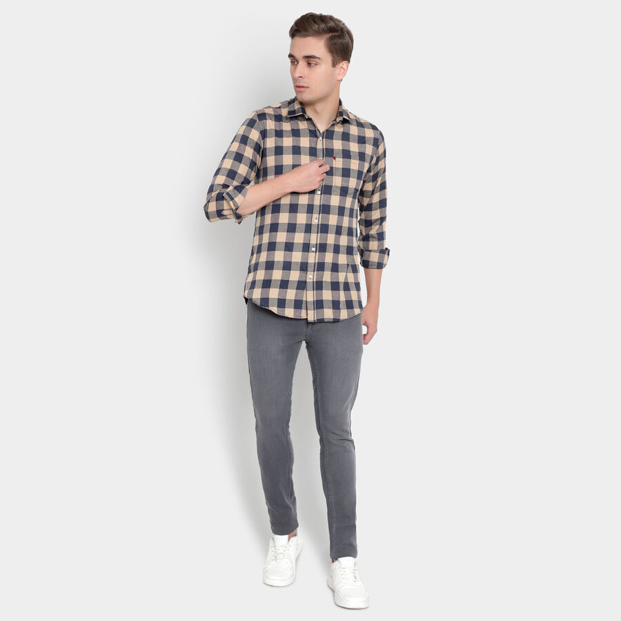 Checks Casual Shirt, Beige, large image number null