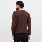 Men's Rich Brown Henley Neck Casual T-Shirt, Brown, small image number null