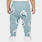 Infants' Teal Jogger Fit Dinosaur Printed Cotton Pyjama, टील ब्लू, small