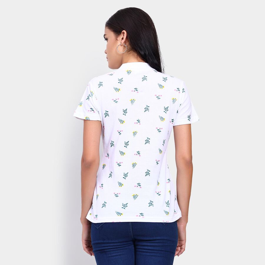 Ladies' 100% Cotton Polo T-Shirt , White, large image number null