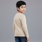 Boys Beige Cotton Blend Round Neck Casual T-Shirt, भूरा, small image number null