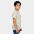 Boys' Half Sleeves T-Shirt, ऑफ व्हाइट, small