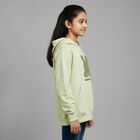 Girls Light Sage Green Hooded Neck Casual Sweatshirt, Light Green, small image number null