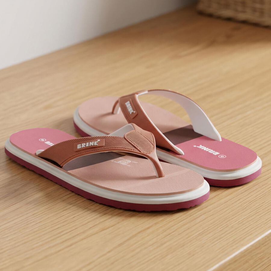 Women's Pink Flip-Flops Slippers, Pink, large