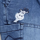 Infants Heavy Wash with Embroidery Rib Waist Jeans, Mid Blue, small image number null