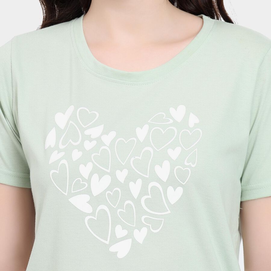 Ladies' Round Neck T-Shirt , हल्का हरा, large